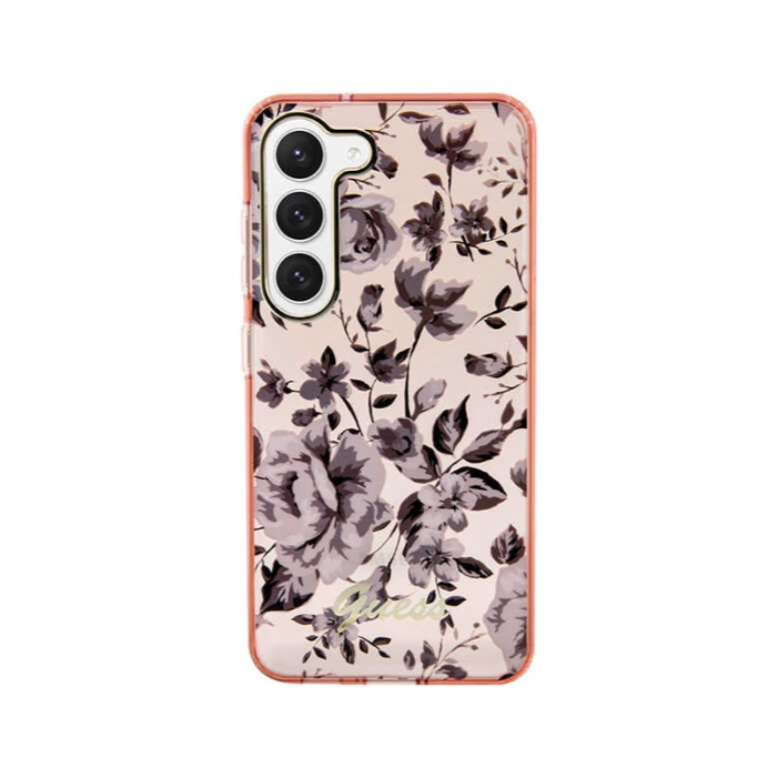Plastové puzdro Guess na Samsung Galaxy S23 Ultra 5G S918 GUHCS23LHCFWSP HC IML Flower ružové
