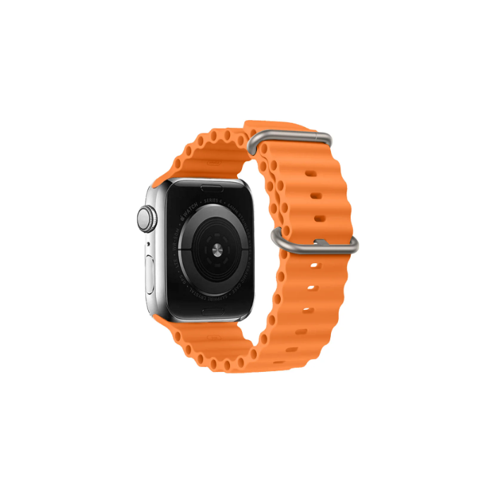 Náhradný remienok na Apple Watch 42/44/45/49 mm, Silikon vzor 1, oranžový