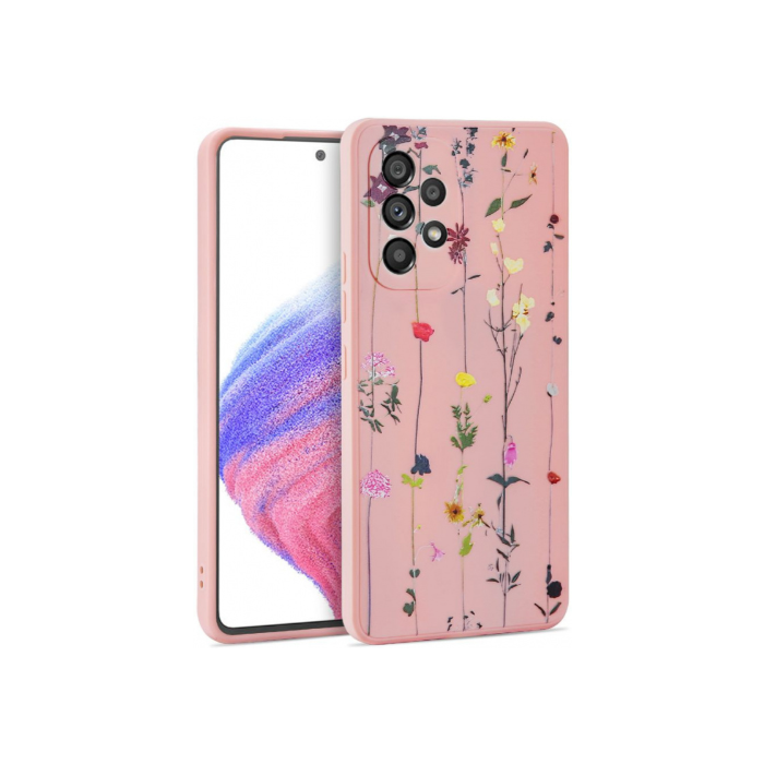 Silikónové puzdro na Samsung Galaxy A53 5G A536 Tech Protect Mood Garden ružové