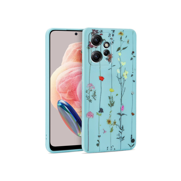 Silikónové puzdro na Xiami Redmi Note 12 LTE Tech-Protect Mood Garden modré