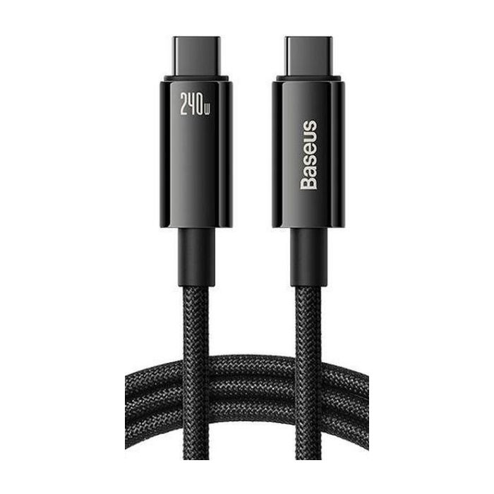 Baseus Tungsten Gold CAWJ040101, USB-C na USB-C 240W, 2m, čierny
