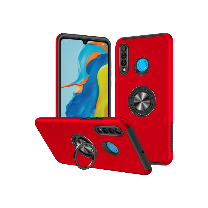 Odolné puzdro na Huawei P30 Lite Shockproof Ring červené