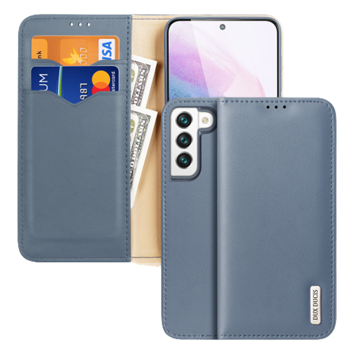 Diárové puzdro na Samsung Galaxy S22 5G S901 Dux Ducis Hivo Leather Flip modré