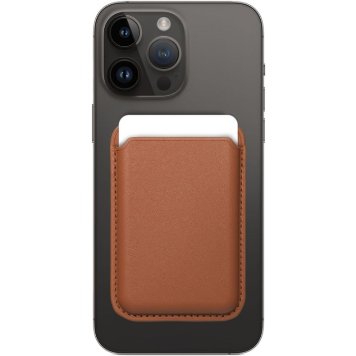 Magnetická peňaženka na Apple iPhone Leather Mag Wallet hnedá