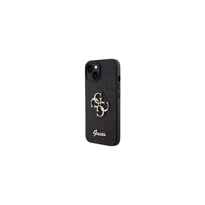 Guess PU Fixed Glitter 4G Metal Logo Apple iPhone 15 GUHCP15SHG4SGK Black