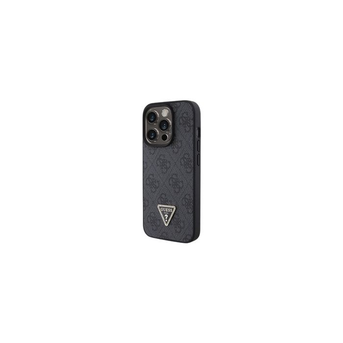 Guess PU 4G Strass Triangle Metal Logo Apple iPhone 15 Pro GUHCP15LP4TDPK Black