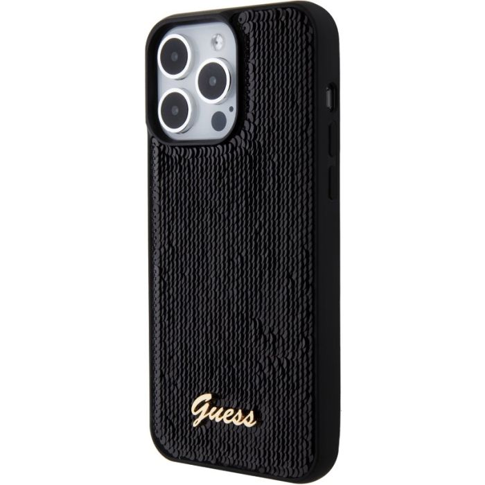 Guess Sequin Script Logo Apple iPhone 15 Pro GUHCP15LPSFDGSK Black