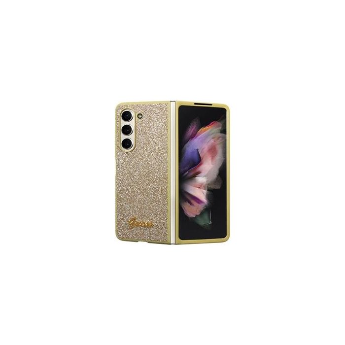 Guess PC/TPU Glitter Flakes Metal Logo Samsung Galaxy Z Fold5 5G F946 GUHCZFD5HGGSHD Gold