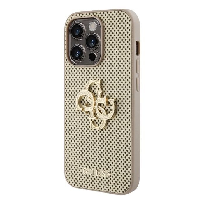 Guess PU Perforated 4G Glitter Metal Logo Apple iPhone 14 Pro Max GUHCP14XPSP4LGD Gold