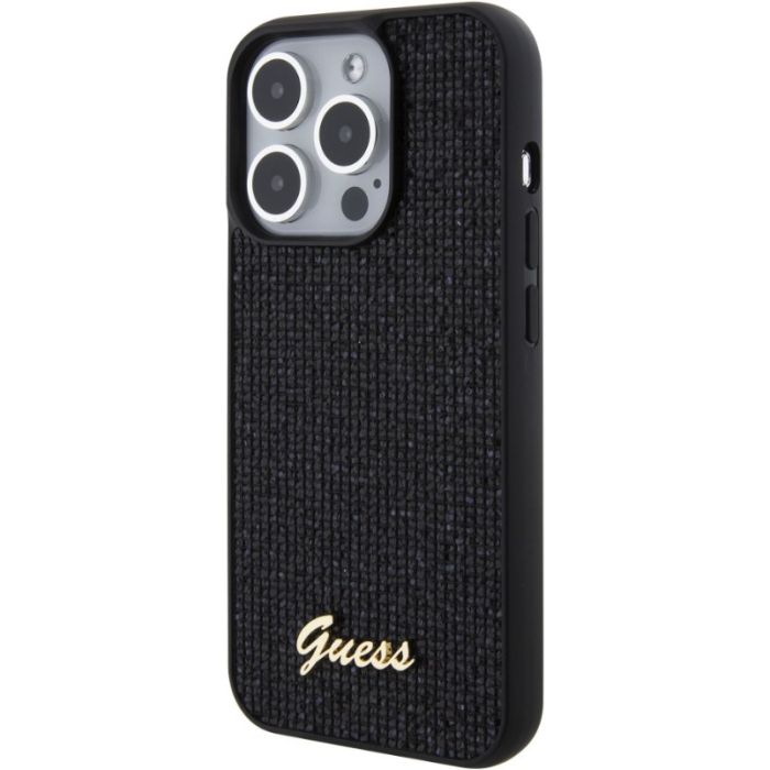 Guess PU Square Mirror Script Logo Apple iPhone 15 Pro GUHCP15XPMSDGSK Black