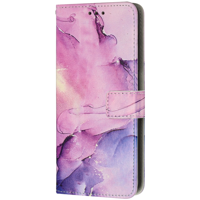 Diárové puzdro na Oppo A98 5G Marble Book fialové