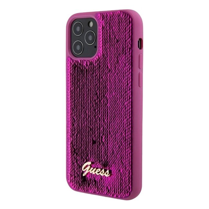 Guess Sequin Script Logo Apple iPhone 12/12 Pro GUHCP12MPSFDGSF Magenta