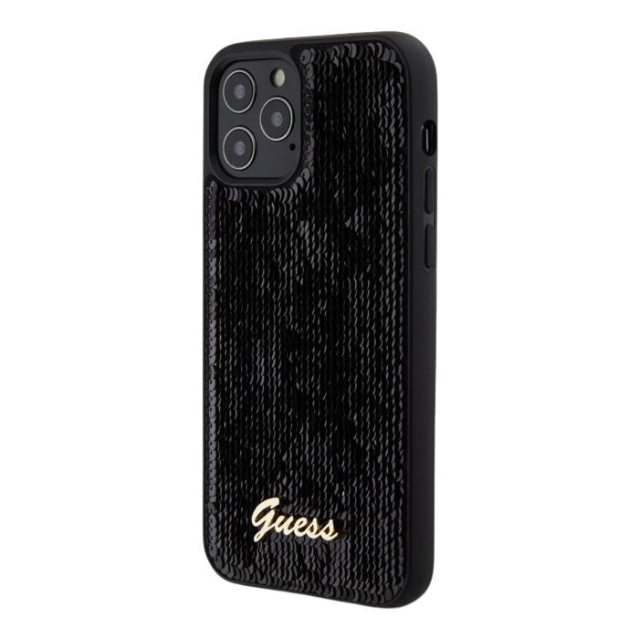 Guess Sequin Script Logo Apple iPhone 12/12 Pro GUHCP12MPSFDGSK Black