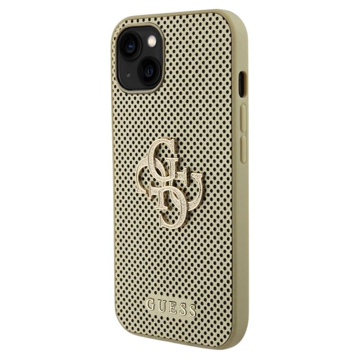 Guess PU Perforated 4G Glitter Metal Logo Apple iPhone 15 GUHCP15SPSP4LGD Gold