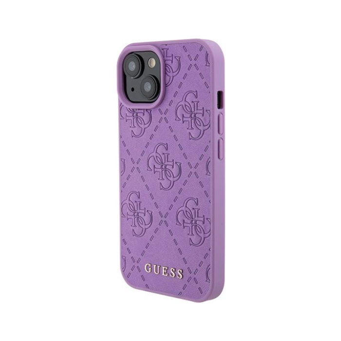 Plastové puzdro Guess na Apple iPhone 15 GUHCP15SP4EPMU 4G Stamped fialové