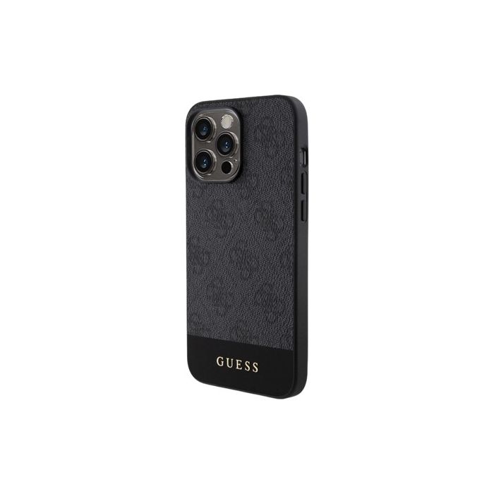 Guess PU 4G Stripe MagSafe Apple iPhone 15 Pro GUHMP15LG4GLGR Black