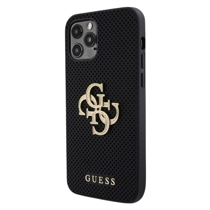 Guess PU Perforated 4G Glitter Metal Logo Apple iPhone 12/12 Pro GUHCP12MPSP4LGK Black