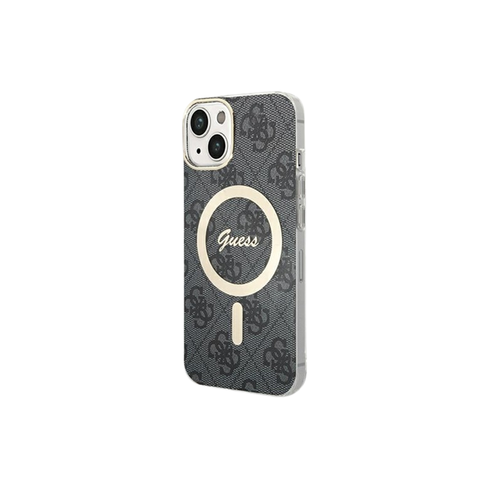 Plastové puzdro Guess na Apple iPhone 15 GUHMP15SH4STK IML 4G MagSafe čierne