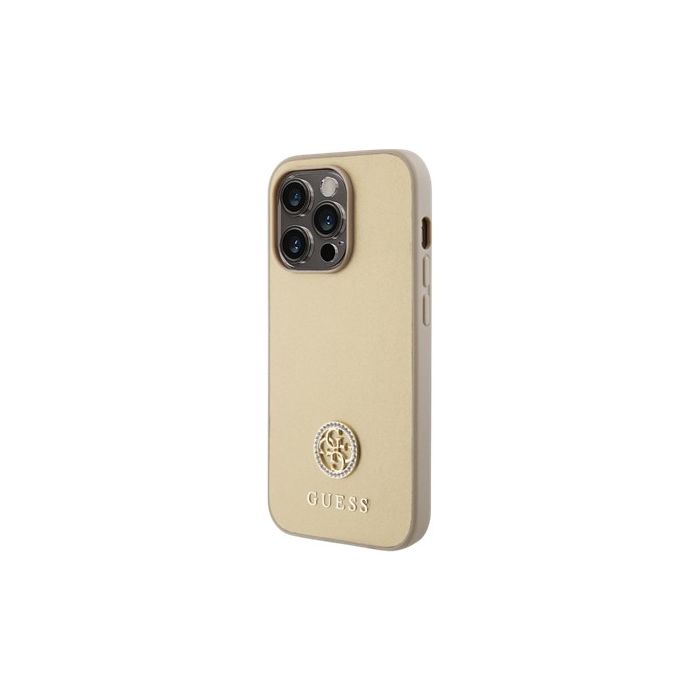 Guess PU 4G Strass Metal Logo Apple iPhone 15 Pro GUHCP15LPS4DGPD Gold
