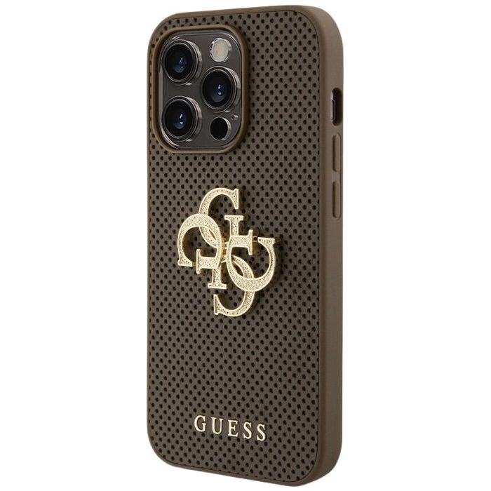 Guess PU Perforated 4G Glitter Metal Logo Apple iPhone 15 Pro GUHCP15LPSP4LGE Taupe