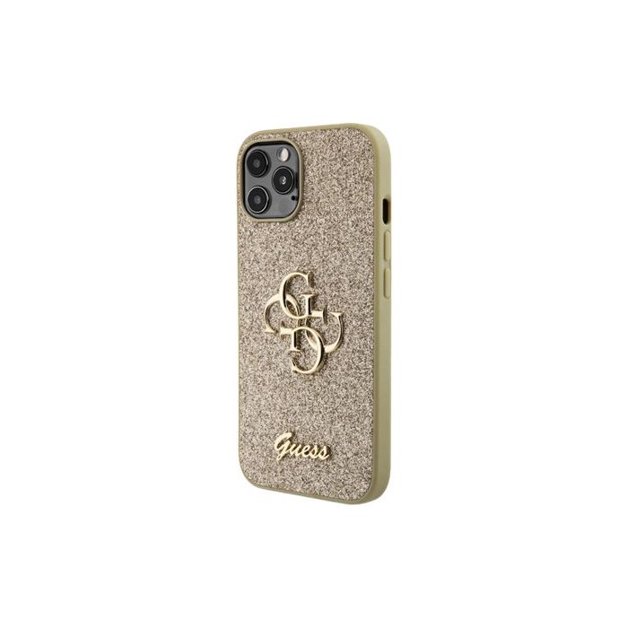 Guess PU Fixed Glitter 4G Metal Logo Apple iPhone 12/12 Pro GUHCP12MHG4SGD Gold