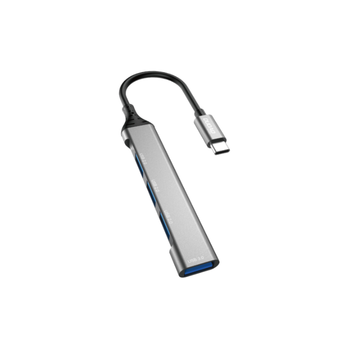 Dudao HUB 4v1 A16T, 4x USB-A, 6.3cm, sivý
