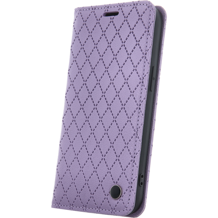 Diárové puzdro na Xiaomi Redmi 12C/Poco C55 Smart Caro fialové
