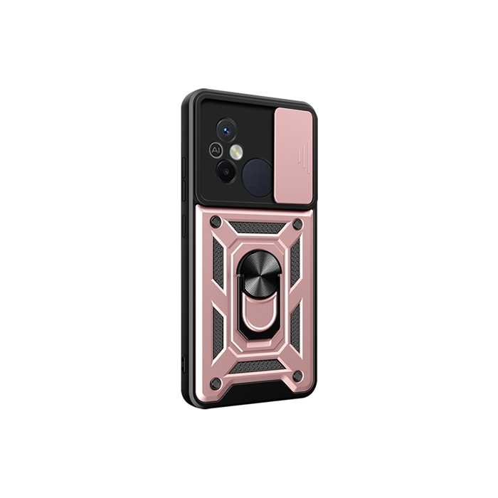Odolné puzdro na Xiaomi Redmi 12C Camshield Ring Armor ružové