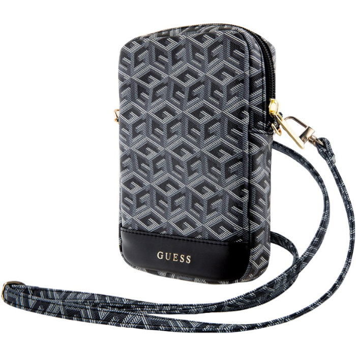 Univerzálne puzdro Guess na smartfón GUWBZPGCSPGK PU G Cube Walltet Phone Bag Zipper čierne