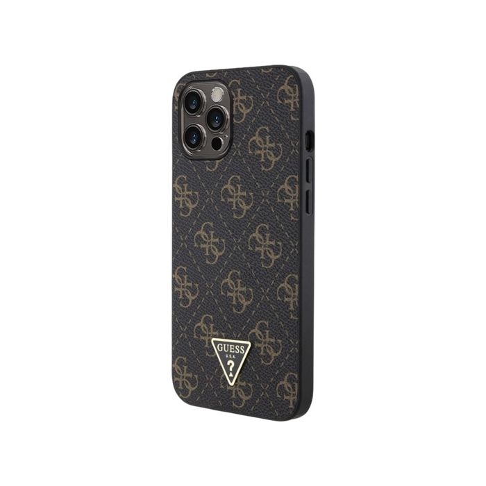 Guess PU Leather 4G Triangle Metal Logo Apple iPhone 12 Pro Max GUHCP12LPG4GPK Black
