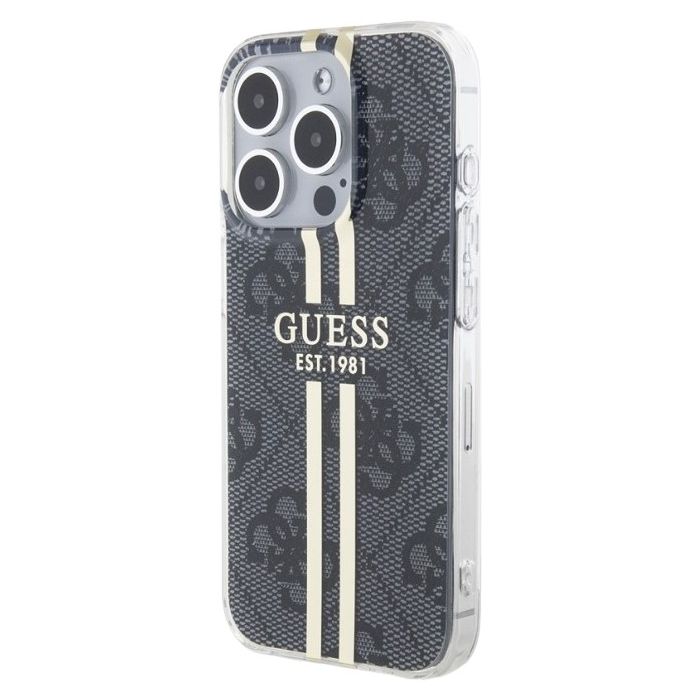 Guess IML 4G Gold Stripe Apple iPhone 15 Pro Max GUHCP15XH4PSEGK Black