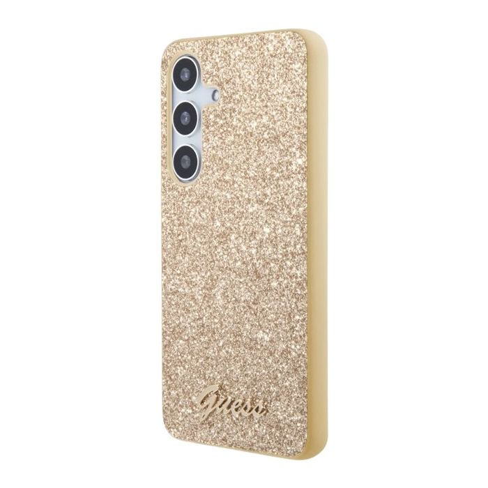 Guess PC/TPU Glitter Flakes Metal Logo Samsung Galaxy S24 5G S921 GUHCS24SHGGSHD Gold