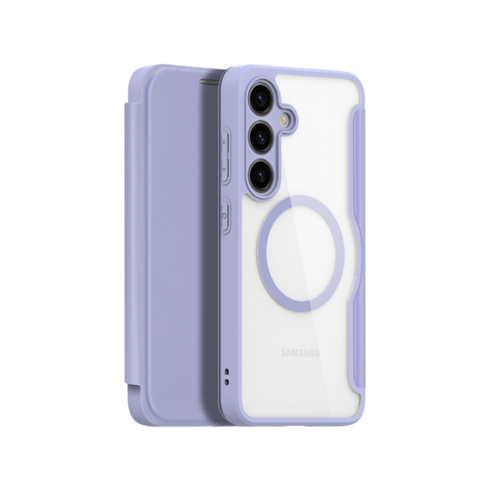 Diárové puzdro na Samsung Galaxy S24 5G S921 Dux Ducis Skin X Pro MagSafe fialové