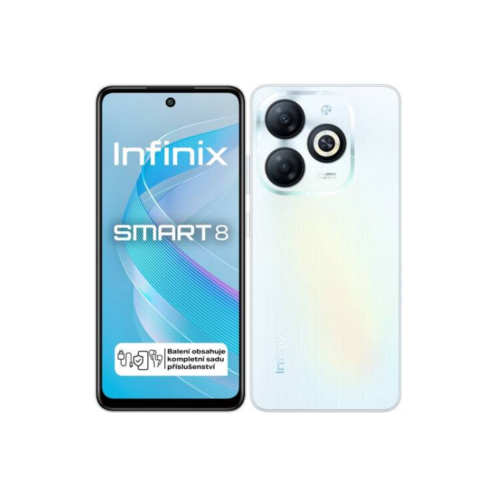 Infinix Smart 8, 3/64 GB, Dual SIM, Galaxy White - SK distribúcia
