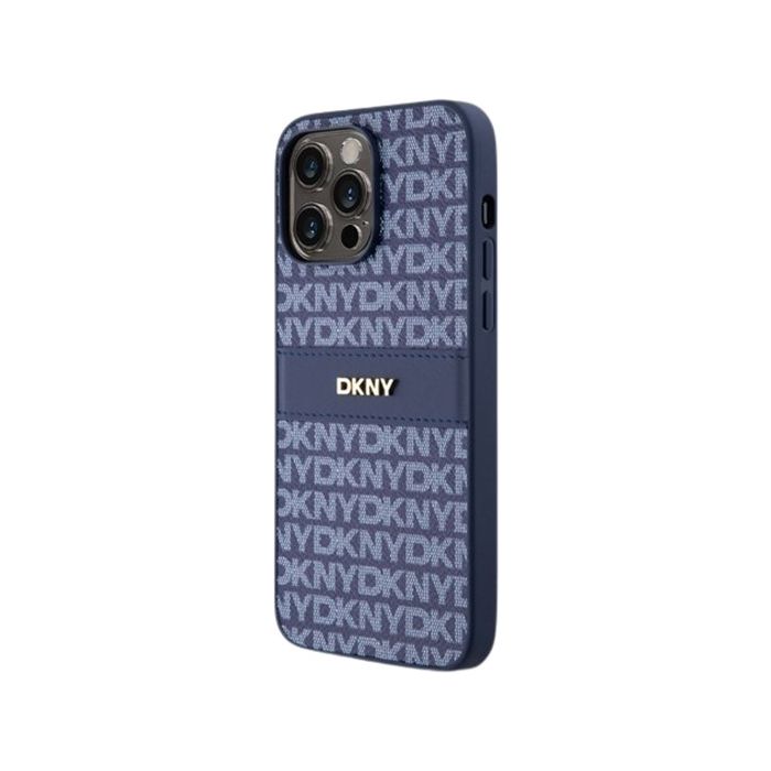 DKNY PU Leather Repeat Pattern Tonal Stripe Apple iPhone 14 Pro DKHCP14LPRTHSLB Blue