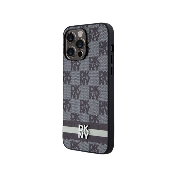 DKNY HC PU Checkered Pattern W Printed Stripes Samsung Galaxy S24 5G S921 DKHCS24SPCPTSSK Black