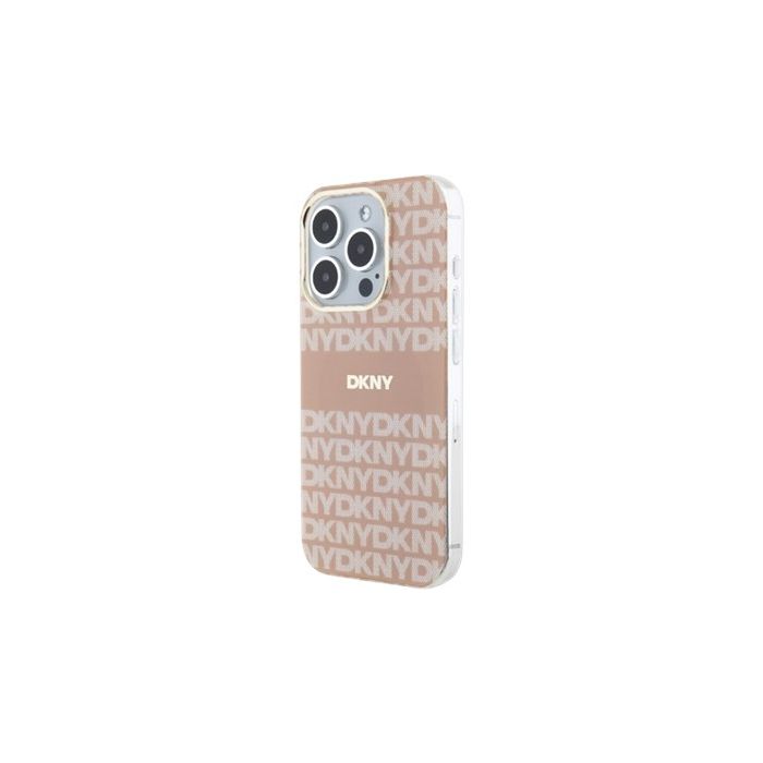 DKNY PC/TPU Repeat Pattern Tonal Stripe MagSafe Apple iPhone 13 Pro DKHMP13LHRHSEP Pink