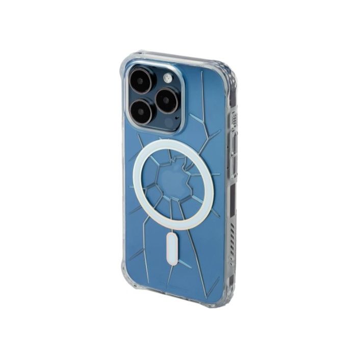 MagSafe Kingxbar PQY Crack Series Silicone Case Apple iPhone 15 Pro Max Transparent