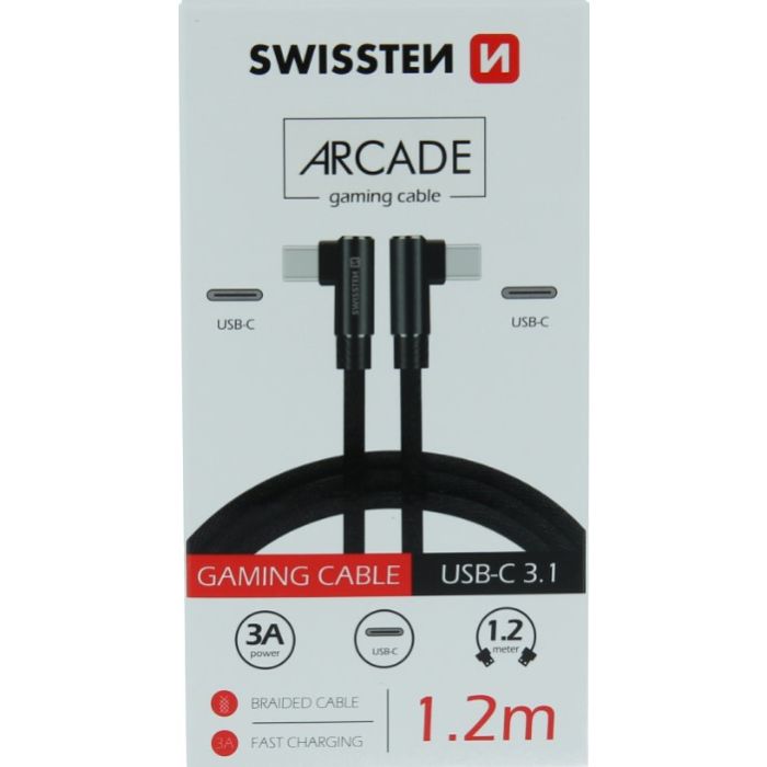 SWISSTEN ARCADE USB-C/USB-C 1.2m čierny