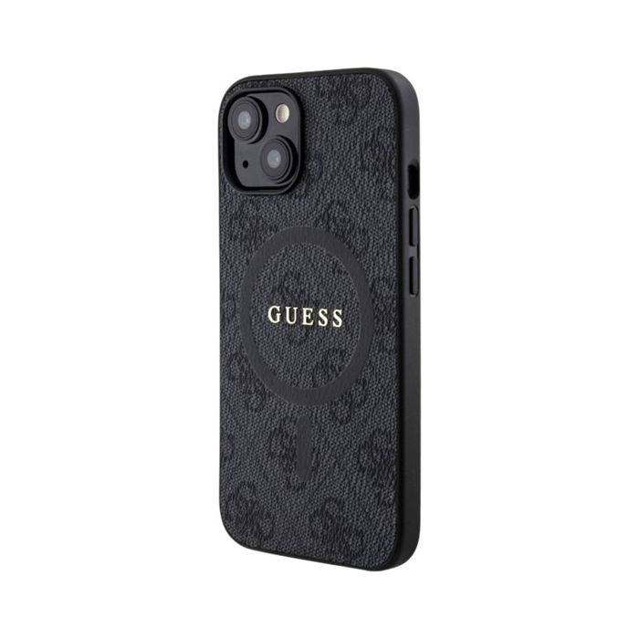 Guess PU Leather 4G Colored Ring MagSafe Apple iPhone 15 GUHMP15SG4GFRK Black