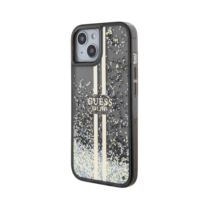 Guess PC/TPU Liquid Glitter Gold Stripe Apple iPhone 15 GUHCP15SLFCSEGK Black