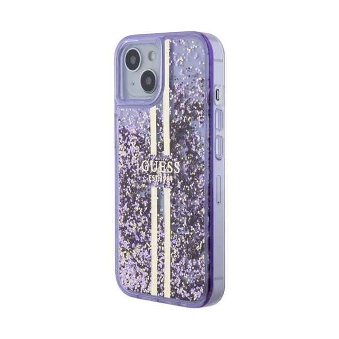 Guess PC/TPU Liquid Glitter Gold Stripe Apple iPhone 15 GUHCP15SLFCSEGU Purple
