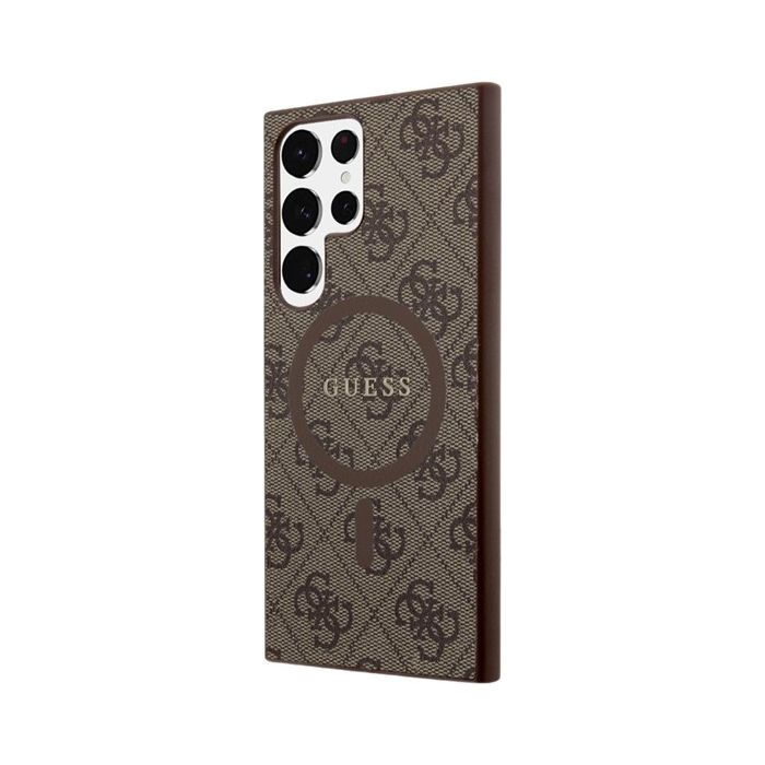 Guess PU Leather 4G Colored Ring MagSafe Samsung Galaxy S24 Ultra 5G S928 GUHMS24LG4GFRW Brown