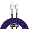 Dátový kábel Baseus Cafule Metal USB - Lightning 2,4A 2,0 m fialový