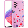 Silikónové puzdro na Samsung Galaxy A53 5G  Tech Protect TPU kvety fialové