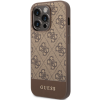 Plastové puzdro Guess na Apple iPhone 14 Pro GUHCP14LG4GLBR 4G Stripe hnedé