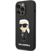 Silikónové puzdro Karl Lagerfeld na Apple iPhone 14 Pro KLHCP14LSNIKBCK Liquid Silicone Ikonik NFT čierne