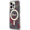 Plastové puzdro Guess na Apple iPhone 14 Pro GUHMP14LHCFWSA Flowers IML MagSafe Kaki