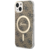 Plastové puzdro Guess na Apple iPhone 13 GUHMP13MH4STW 4G IML MagSafe hnedé