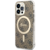 Plastové puzdro Guess na Apple iPhone 13 Pro Max GUHMP13XH4STW 4G IML MagSafe hnedé